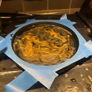 Gold and Black Swirl Art Piece